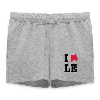 I Love Leipzig (I heart LE) - City Outline - Short de survêtement femme premium - gris chiné - Devant - AI Model Female 172 light (172cm)
