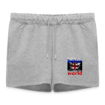 Grande-Bretagne - Short de survêtement femme premium - gris chiné - Devant - AI Model Female 172 light (172cm)