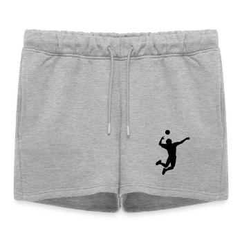 Volleyball sauté coup ou service - Short de survêtement femme premium - gris chiné - Devant - AI Model Female 172 light (172cm)