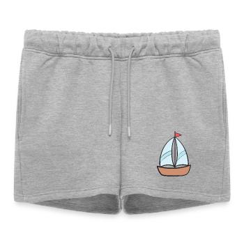 Bateau Bateau Voilier - Short de survêtement femme premium - gris chiné - Devant - AI Model Female 172 light (172cm)