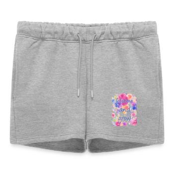 Fleurir et grandir - Short de survêtement femme premium - gris chiné - Devant - AI Model Female 172 light (172cm)