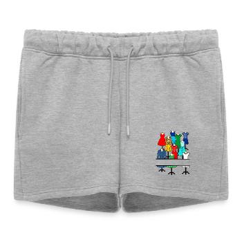 Vêtements pour femmes et filles sur mannequin - Short de survêtement femme premium - gris chiné - Devant - AI Model Female 172 light (172cm)