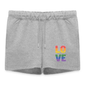 Mois de la fierté LGBT - Love is Love - Short de survêtement femme premium - gris chiné - Devant - AI Model Female 172 light (172cm)