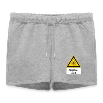Ours mal léché - Short de survêtement femme premium - gris chiné - Devant - AI Model Female 172 light (172cm)