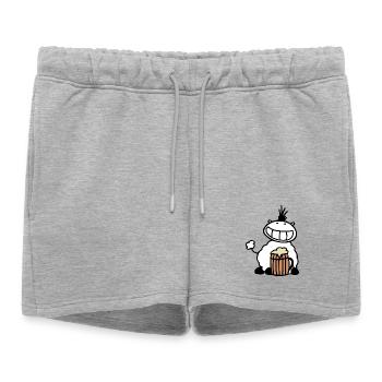 Mouton bière - Short de survêtement femme premium - gris chiné - Devant - AI Model Female 172 light (172cm)