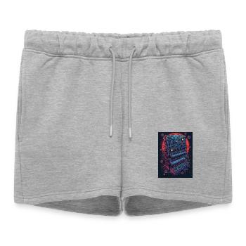 Futuristic electronic music device - Women’s Premium Organic Sweatshorts - heather grey - Front - AI Model Female 172 light (172cm)