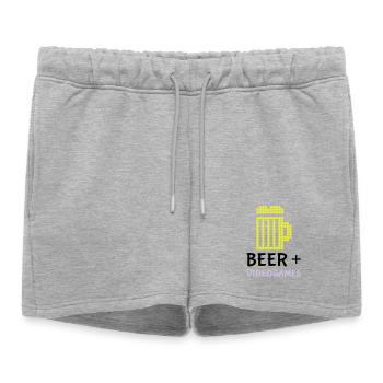 Jeux vidéo Pixel Beer - Short de survêtement femme premium - gris chiné - Devant - AI Model Female 172 light (172cm)