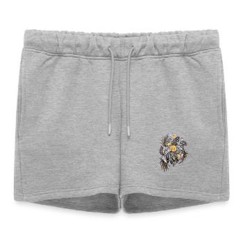Noir Blossoms Accents d’orange - Short de survêtement femme premium - gris chiné - Devant - AI Model Female 172 light (172cm)