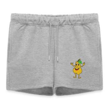 Poire drôle - Short de survêtement femme premium - gris chiné - Devant - AI Model Female 172 light (172cm)