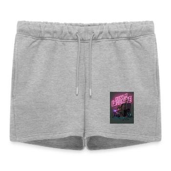 Soirée DJ Bear Neon - Short de survêtement femme premium - gris chiné - Devant - AI Model Female 172 light (172cm)