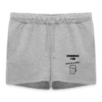Économisez de l’eau, buvez de la bière - Short de survêtement femme premium - gris chiné - Devant - AI Model Female 172 light (172cm)