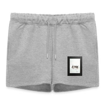 Fashion, people abstract. Watercolor with ink - Women’s Premium Organic Sweatshorts - heather grey - Front - AI Model Female 172 light (172cm)