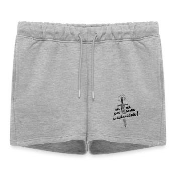 On est pas sortis du cul du sable ! - Short de survêtement femme premium - gris chiné - Devant - AI Model Female 172 light (172cm)