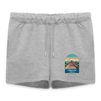 Arménie d’Erevan Mont Ararat Art de voyage vintage - Short de survêtement femme premium - gris chiné - Devant - AI Model Female 172 light (172cm)