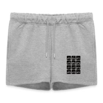 COUCHER OU NE PAS SE COUCHER - Short de survêtement femme premium - gris chiné - Devant - AI Model Female 172 light (172cm)