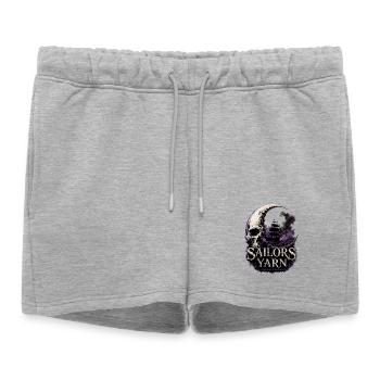 Voyage de nuit | Voiles de Yarn par Cap’nKush - Short de survêtement femme premium - gris chiné - Devant - AI Model Female 172 light (172cm)