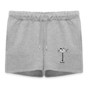 Cat - Short de survêtement femme premium - gris chiné - Devant - AI Model Female 172 light (172cm)