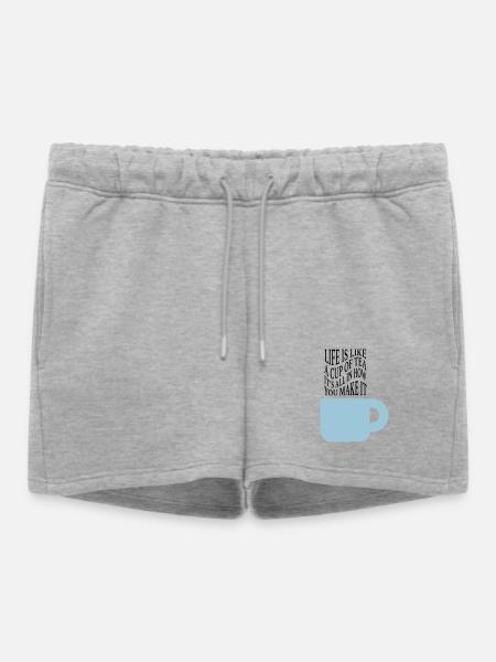La vie comme le thé - Short de survêtement femme premium - gris chiné