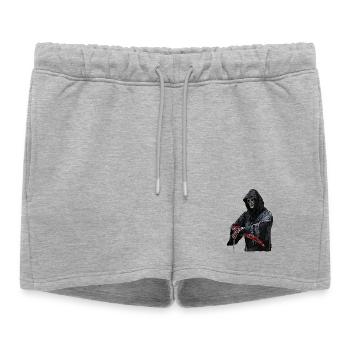 Crâne, Satan, Métal noir, Diable, Ferryman, - Short de survêtement femme premium - gris chiné - Devant - AI Model Female 172 light (172cm)