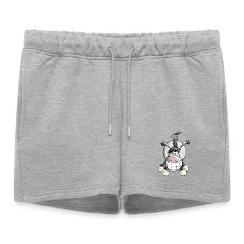 Sourire Âne - Short de survêtement femme premium - gris chiné - Devant - AI Model Female 172 light (172cm)