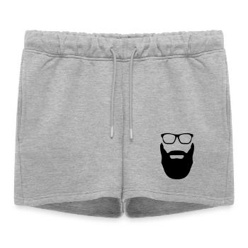 Beard And Glasses - Women’s Premium Organic Sweatshorts - heather grey - Front - AI Model Female 172 light (172cm)