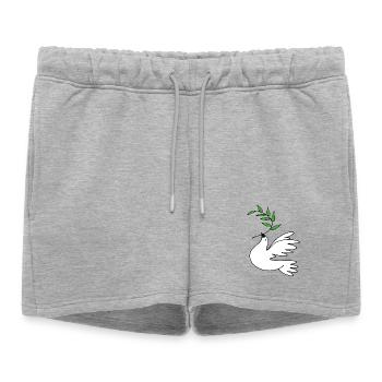 Colombe de la Paix - Short de survêtement femme premium - gris chiné - Devant - AI Model Female 172 light (172cm)