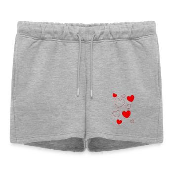 Cadeau Saint-Valentin Saint-Valentin - Short de survêtement femme premium - gris chiné - Devant - AI Model Female 172 light (172cm)