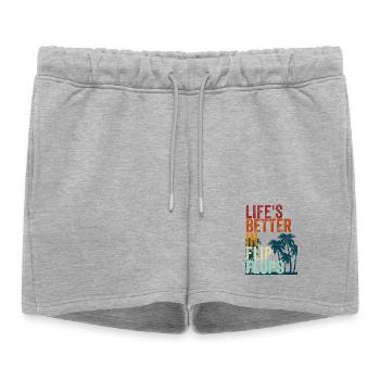 La vie est meilleure en tongs - Short de survêtement femme premium - gris chiné - Devant - AI Model Female 172 light (172cm)