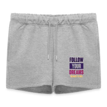 Suivez vos rêves - Retournez au lit - Short de survêtement femme premium - gris chiné - Devant - AI Model Female 172 light (172cm)