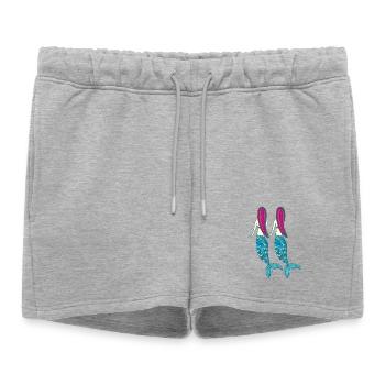 meerjungfrau doppelt - Frauen Premium Organic Sweatshorts - Grau meliert - Vorne - AI Model Female 172 light (172cm)