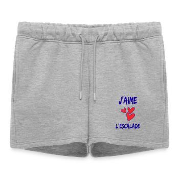 ESCALADE. CLIMB. CLIMBING. ESCALADE. VAN. GRIMPE. - Short de survêtement femme premium - gris chiné - Devant - AI Model Female 172 light (172cm)