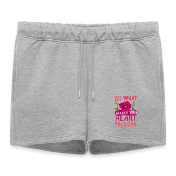 Faites ce qui fait fleurir votre cœur. - Short de survêtement femme premium - gris chiné - Devant - AI Model Female 172 light (172cm)