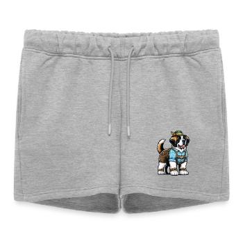 Saint-Bernard Dog Bavaria - Short de survêtement femme premium - gris chiné - Devant - AI Model Female 172 light (172cm)