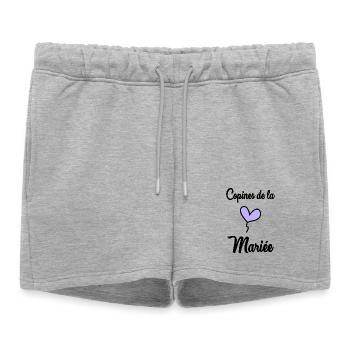 MARIEE. FUTURE MARIEE. EVJF. TEAM. TEAM MARIEE - Short de survêtement femme premium - gris chiné - Devant - AI Model Female 172 light (172cm)