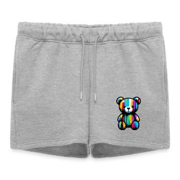 Orso Orsacchiotto Ours en peluche - Short de survêtement femme premium - gris chiné - Devant - AI Model Female 172 light (172cm)