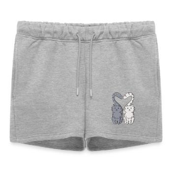 Chatons amoureux - Short de survêtement femme premium - gris chiné - Devant - AI Model Female 172 light (172cm)