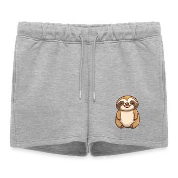 Cute Relaxed Happy Sloth - Adorable Cartoon Design - Women’s Premium Organic Sweatshorts - heather grey - Front - AI Model Female 172 light (172cm)