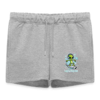 👽 Alien sur l’USB Surf - Short de survêtement femme premium - gris chiné - Devant - AI Model Female 172 light (172cm)