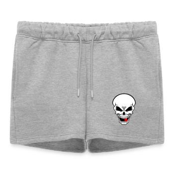 Crâne Rebelle avec sucette rouge - Short de survêtement femme premium - gris chiné - Devant - AI Model Female 172 light (172cm)