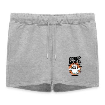 Creep Mode: On - Women’s Premium Organic Sweatshorts - heather grey - Front - AI Model Female 172 light (172cm)