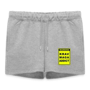 Warning Krav Maga Addict - Women’s Premium Organic Sweatshorts - heather grey - Front - AI Model Female 172 light (172cm)