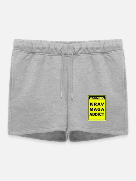 Warning Krav Maga Addict - Women’s Premium Organic Sweatshorts - heather grey