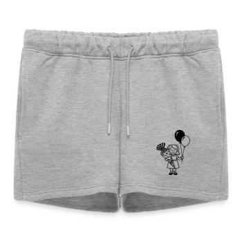 Fille inscrite à l’école avec cône d’école - Short de survêtement femme premium - gris chiné - Devant - AI Model Female 172 light (172cm)