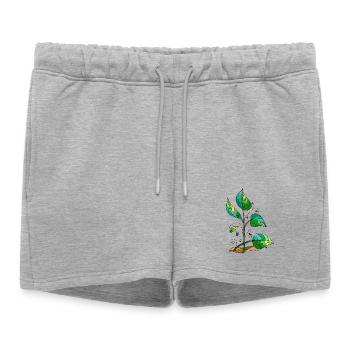 feuilles - Short de survêtement femme premium - gris chiné - Devant - AI Model Female 172 light (172cm)