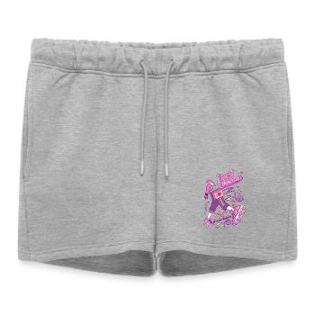 Neon Dance Boombox Vibe - Short de survêtement femme premium - gris chiné - Devant - AI Model Female 172 light (172cm)