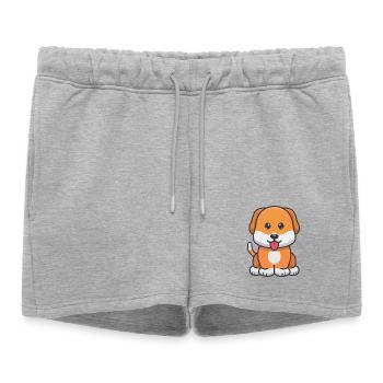 Chien mignon - Short de survêtement femme premium - gris chiné - Devant - AI Model Female 172 light (172cm)