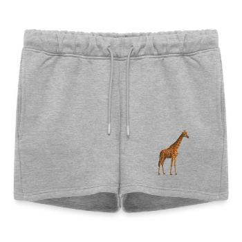 Girafe dans un ton naturel - Short de survêtement femme premium - gris chiné - Devant - AI Model Female 172 light (172cm)