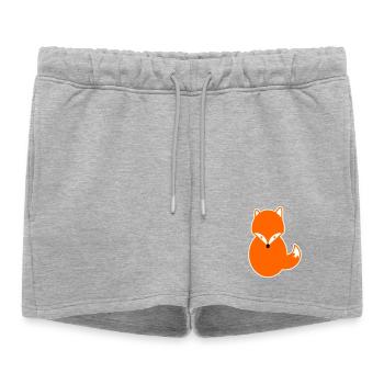 Renard aux cheveux roux - Renard de conception de bande dessinée Kawaii drôle - Short de survêtement femme premium - gris chiné - Devant - AI Model Female 172 light (172cm)