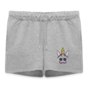Moustache de licorne - Short de survêtement femme premium - gris chiné - Devant - AI Model Female 172 light (172cm)