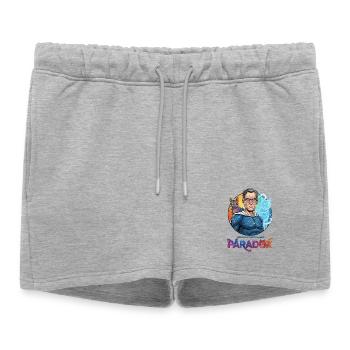 Paradoxe Cosmo Schrödinger - Short de survêtement femme premium - gris chiné - Devant - AI Model Female 172 light (172cm)